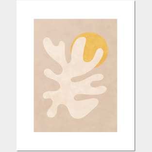 Abstract Shapes Botanical - Neutral Beige Posters and Art